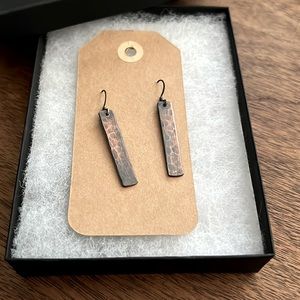 Pressed Copper Short Earbob